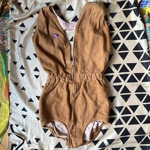 Super rare suede vintage limited edition swimwear by Rose Marie Reid. sz small.